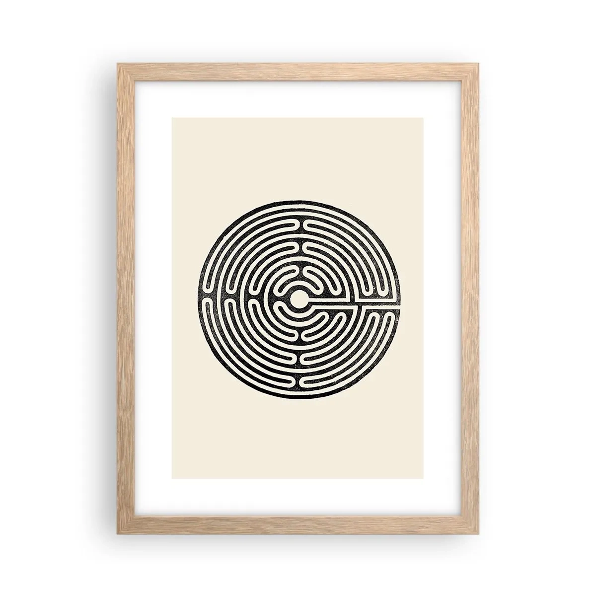 Plakat i ramme af lyst egetræ - Mystisk orden - 30x40 cm