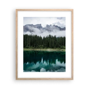 Plakat i ramme af lyst egetræ - Hys, tys, lad os ikke vække sovevandet... - 40x50 cm