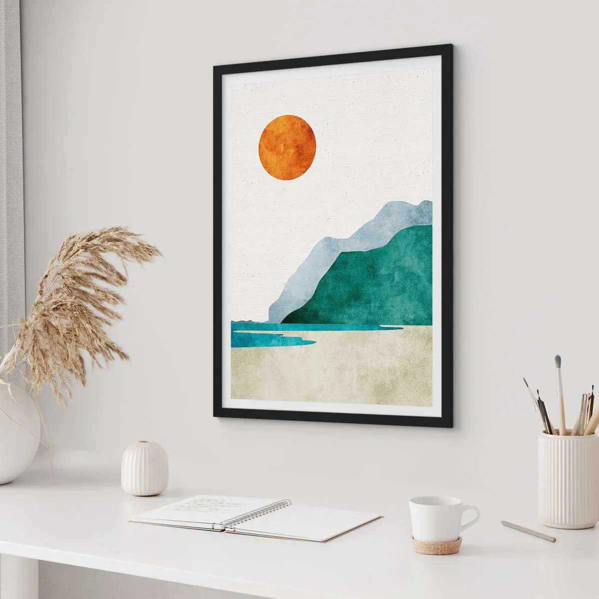 Plakat i sort ramme - Landskab, som det burde være - 30x40 cm