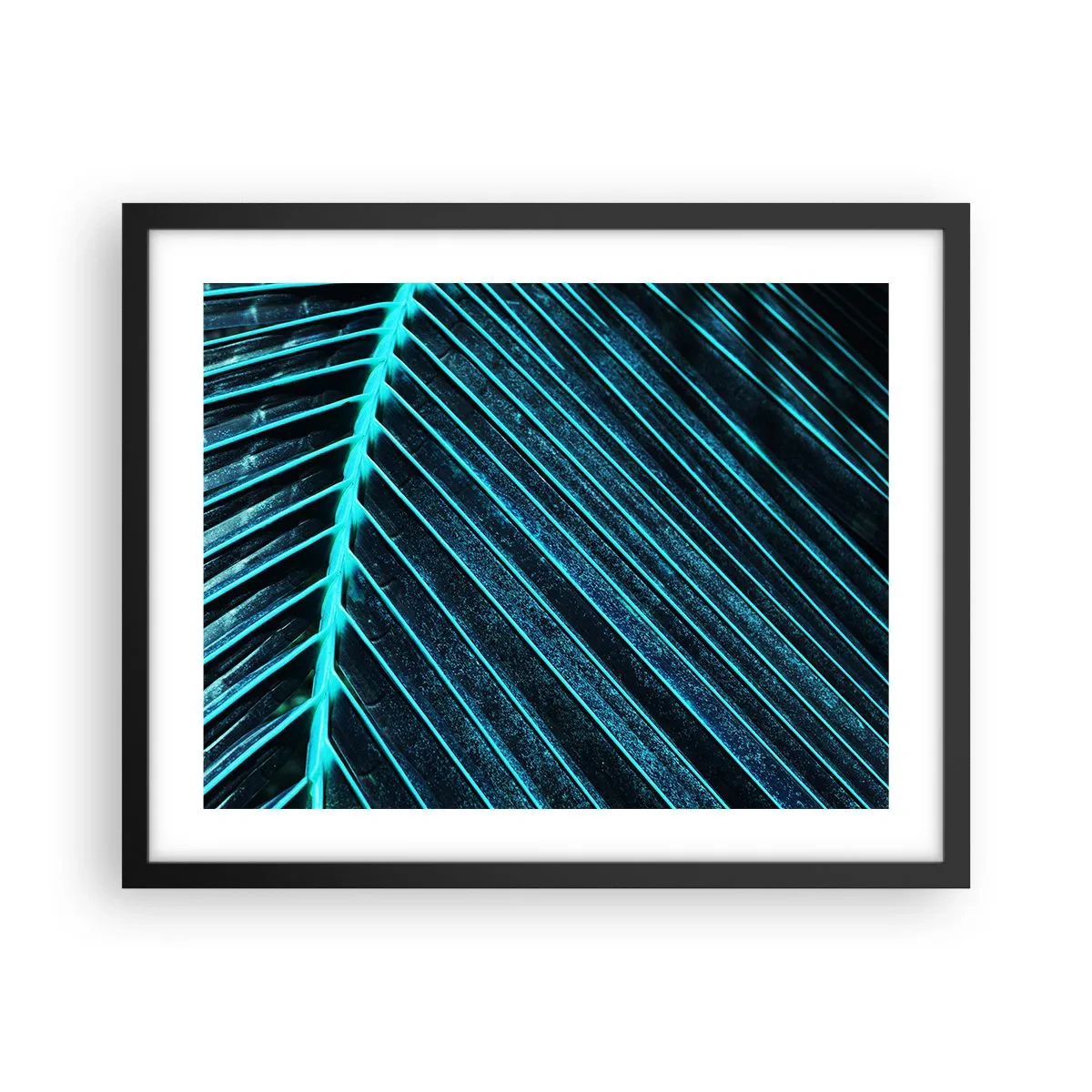 Plakat i sort ramme - Tekstur af grønt - 50x40 cm