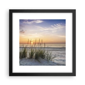 Plakat i sort ramme - Se, tænk, føl - 30x30 cm