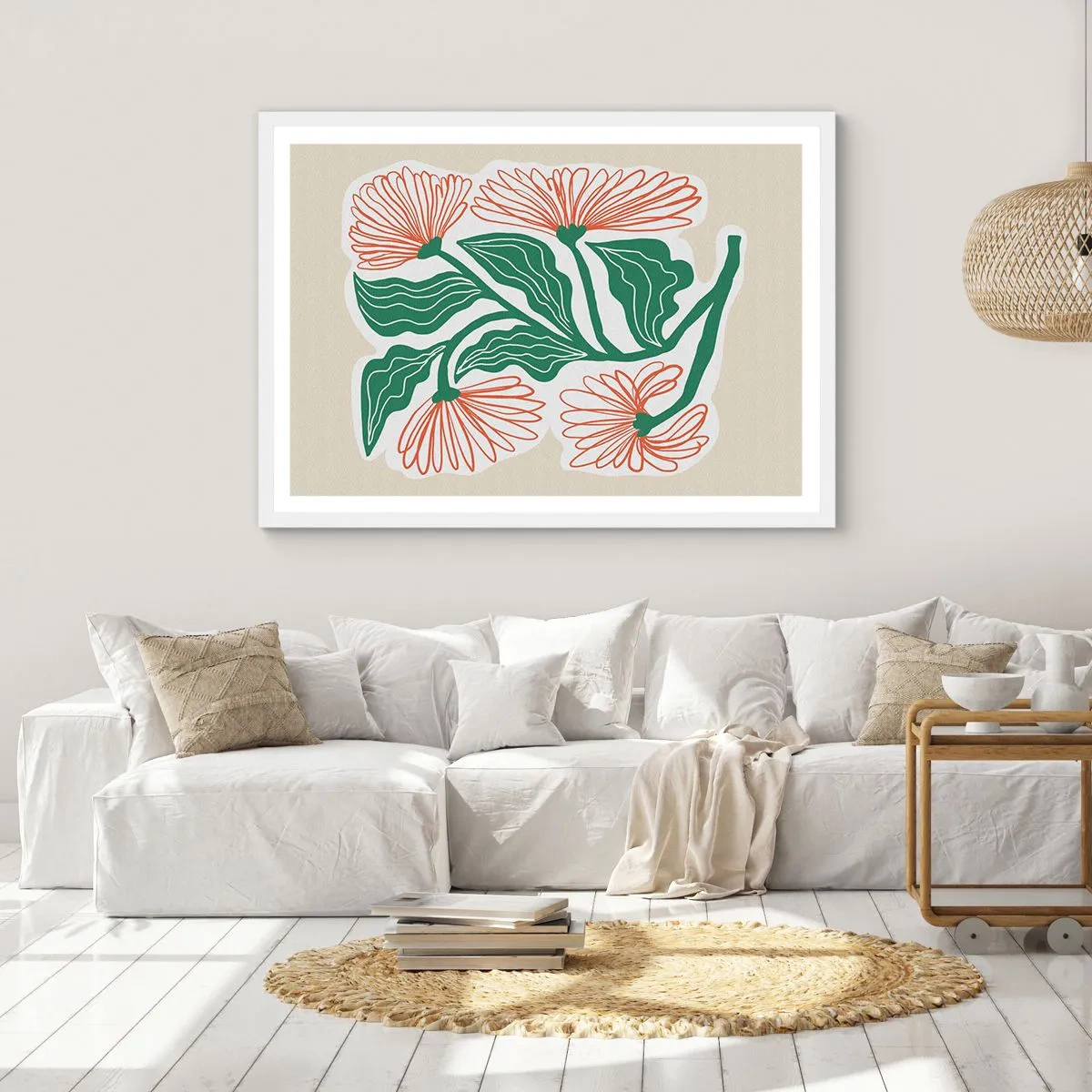 Plakat i hvid ramme - Folkeligt og moderne - 100x70 cm