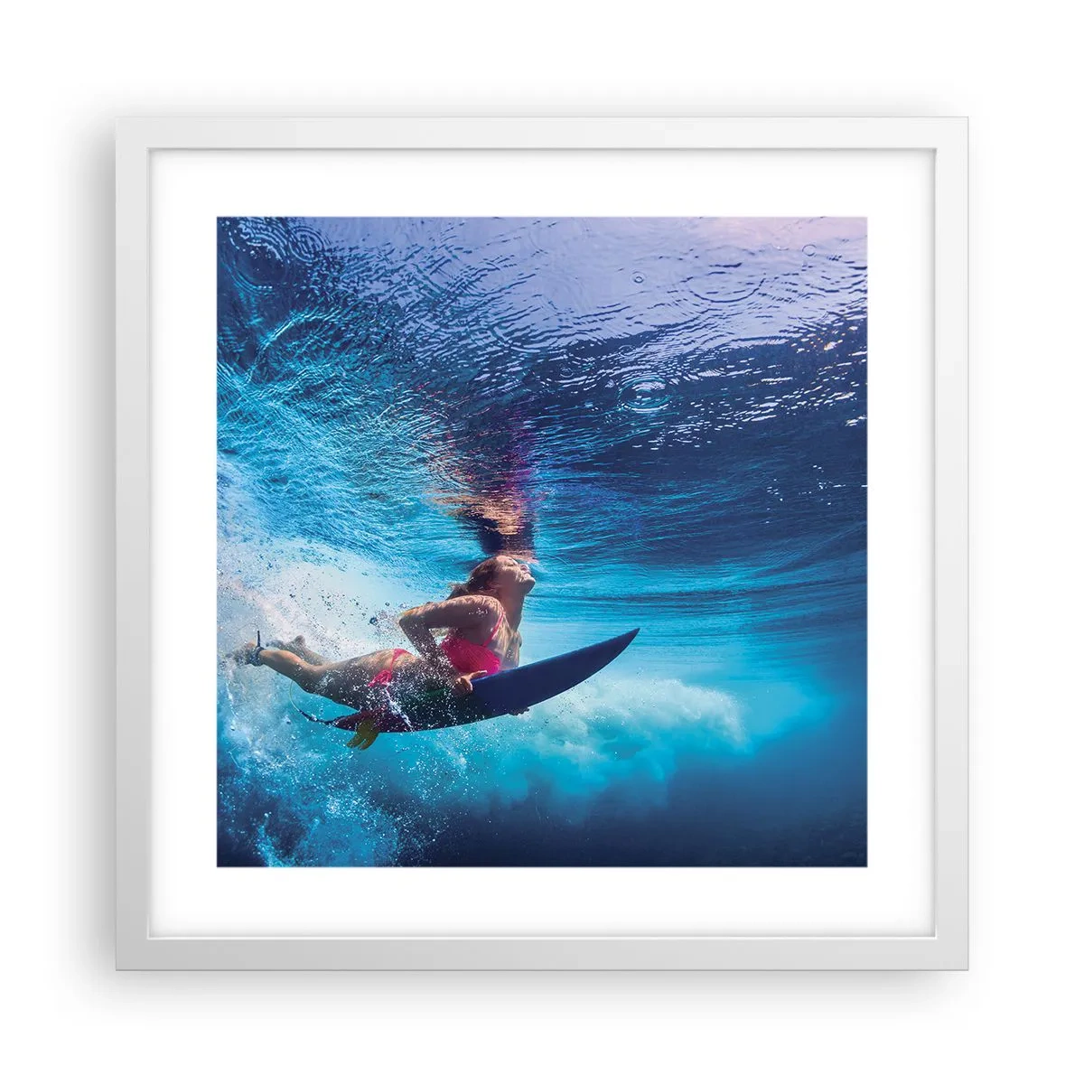 Plakat i hvid ramme - Dybden af glæde - 40x40 cm