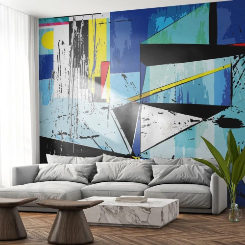 Fototapet Premium Canvas - At se verden fra en ny vinkel... - Abstraktion, Stykke, Moderne mønster - 200x140 cm