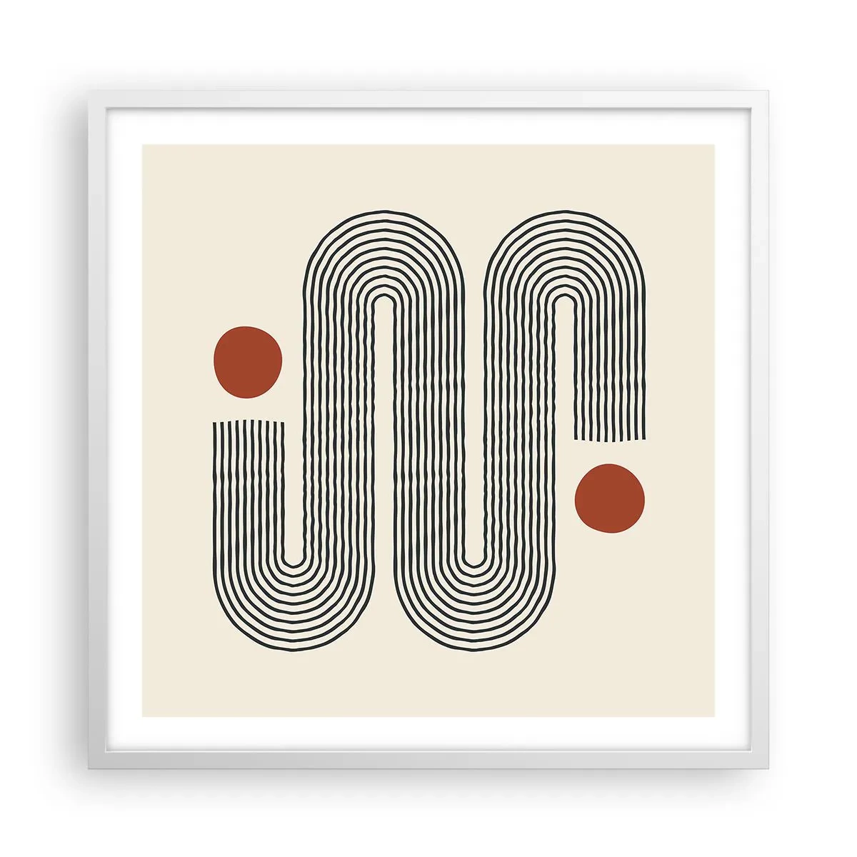 Plakat i hvid ramme - Fra start til slut - 60x60 cm