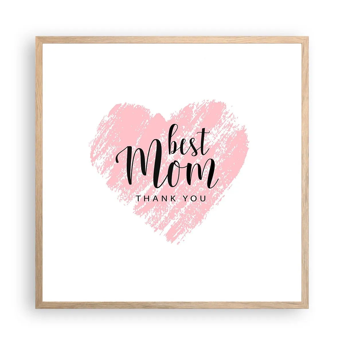 Plakat i ramme af lyst egetræ - Altid det rette øjeblik - 60x60 cm