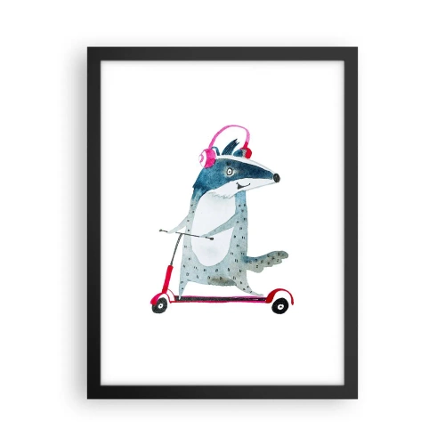 Plakat i sort ramme - Grævlingens glæder - 30x40 cm