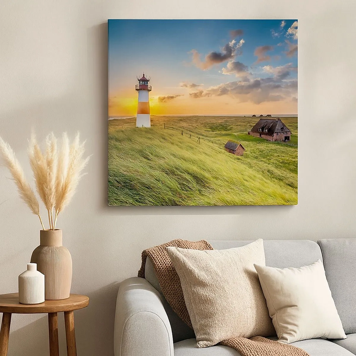 Lærredstryk - Billede på lærred - Mellem bølgerne - 30x30 cm