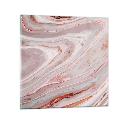 Billede på glas - Flydende lyserødt - 30x30 cm