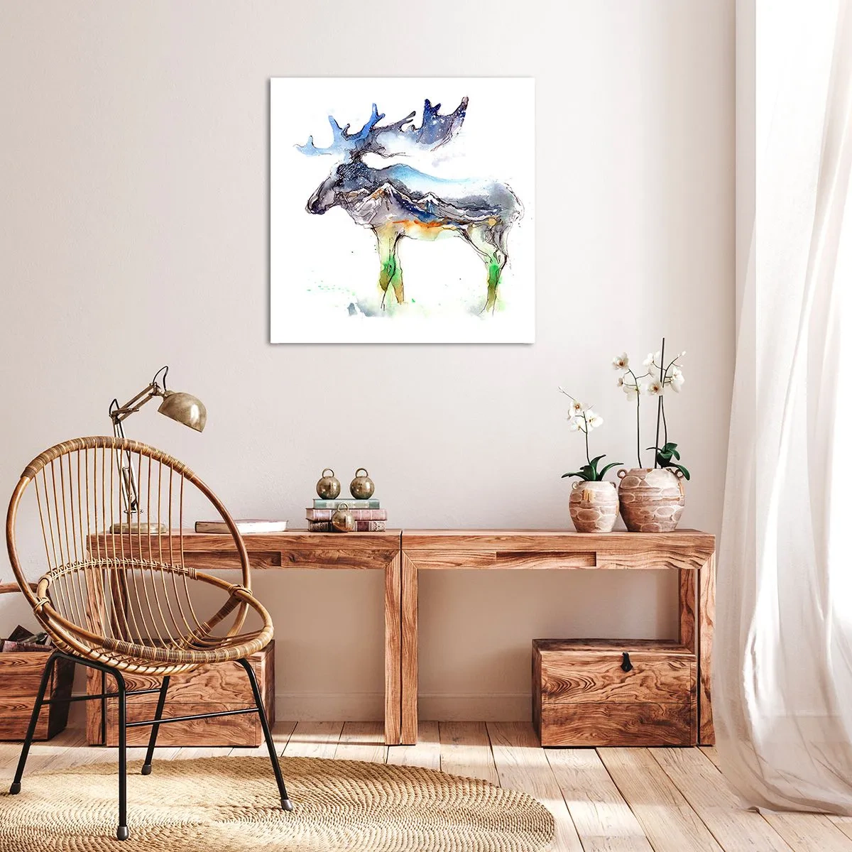 Lærredstryk - Billede på lærred - Helten i en vinterfortælling - 70x70 cm