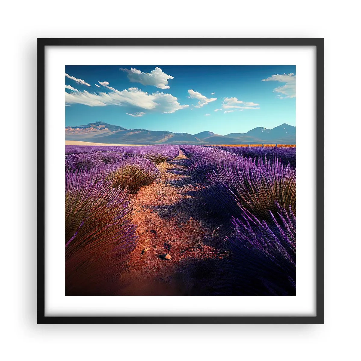 Plakat i sort ramme - Duftende marker - 50x50 cm