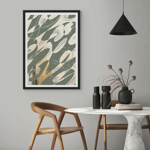 Plakat i sort ramme - Rytmisk abstraktion - 50x70 cm