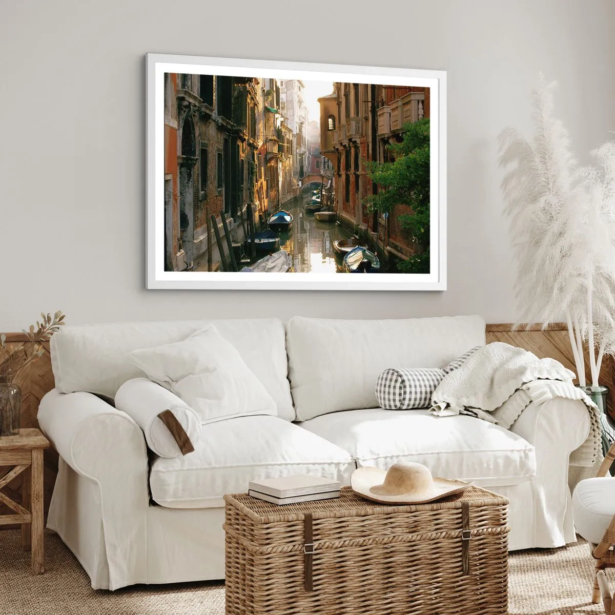 Plakat i hvid ramme - I en venetiansk baggyde - 91x61 cm