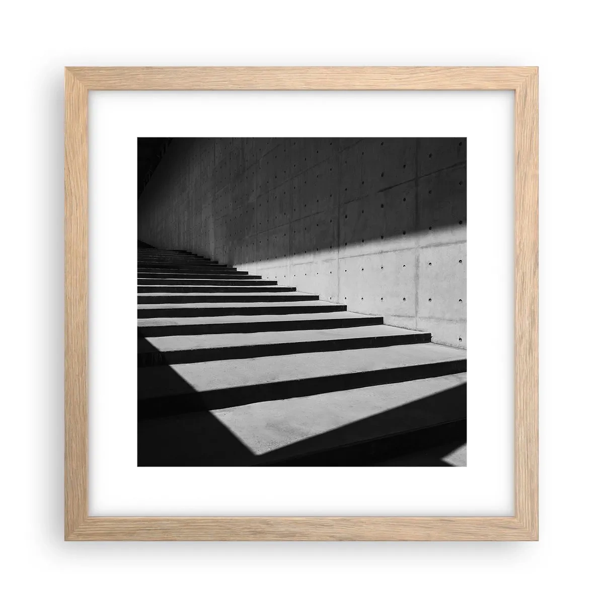 Plakat i ramme af lyst egetræ - Modernismens rå skønhed - 30x30 cm