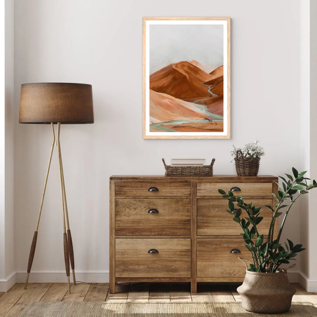 Plakat i ramme af lyst egetræ - Til kilden - 61x91 cm