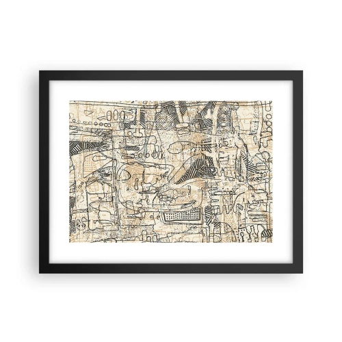 Plakat i sort ramme - Venter på at blive afkodet - 40x30 cm