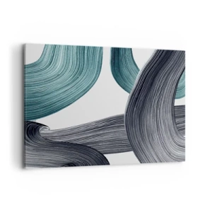 Lærredstryk - Billede på lærred - Smaragdgrønne og sorte stier - 100x70 cm