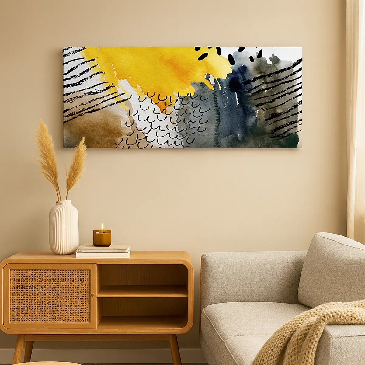 Lærredstryk - Billede på lærred - Et møde mellem elementerne - 30x30 cm