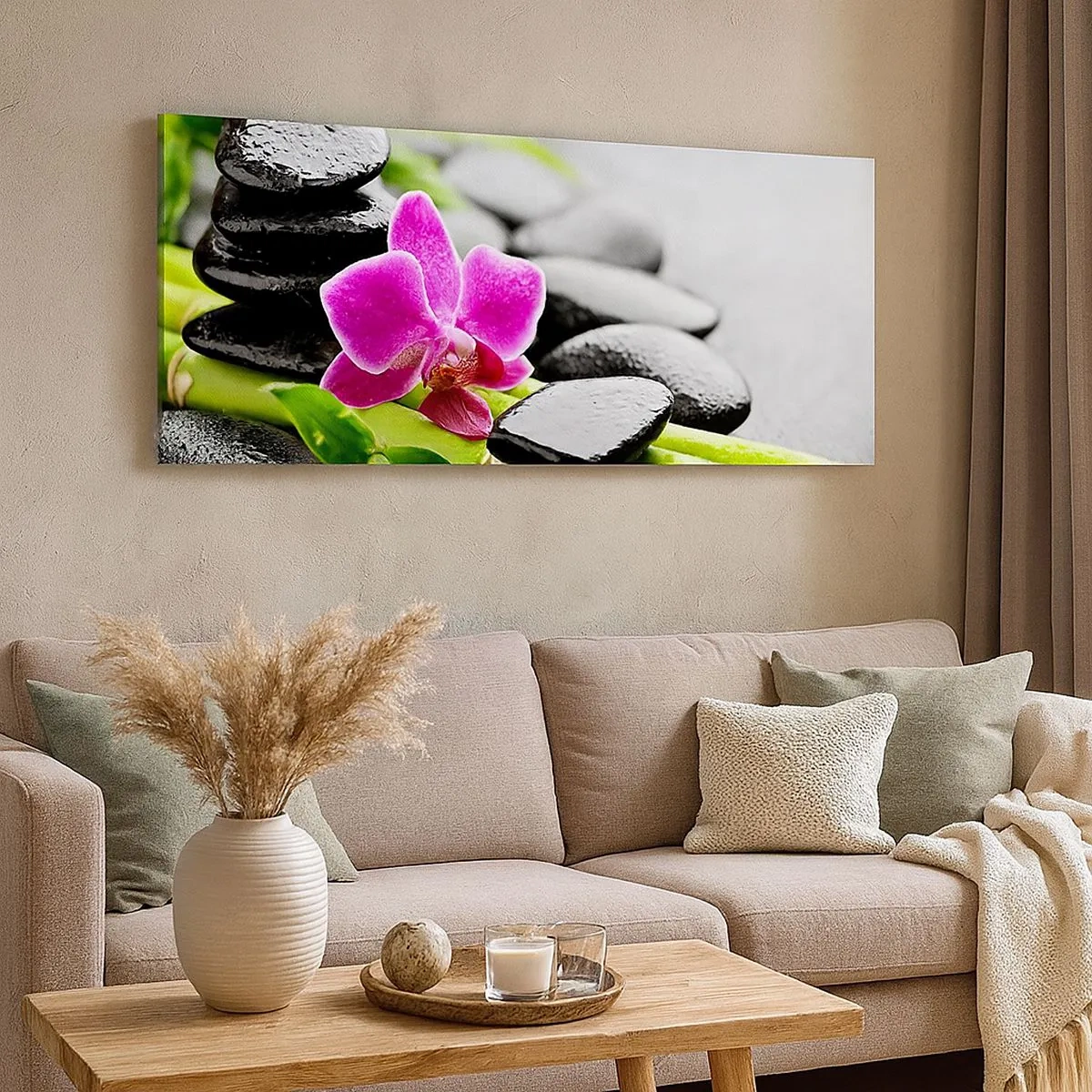 Lærredstryk - Billede på lærred - I en fredelig balance - 100x40 cm