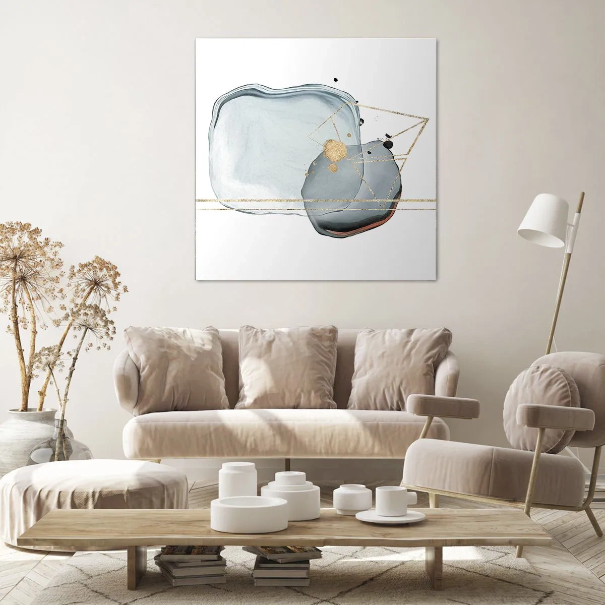 Lærredstryk - Billede på lærred - En undersøgelse af dråber - 60x60 cm