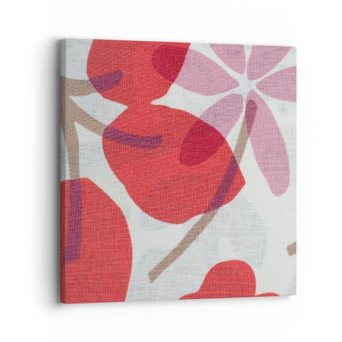 Lærredstryk - Billede på lærred - Blomsterkomposition i pink - 30x30 cm