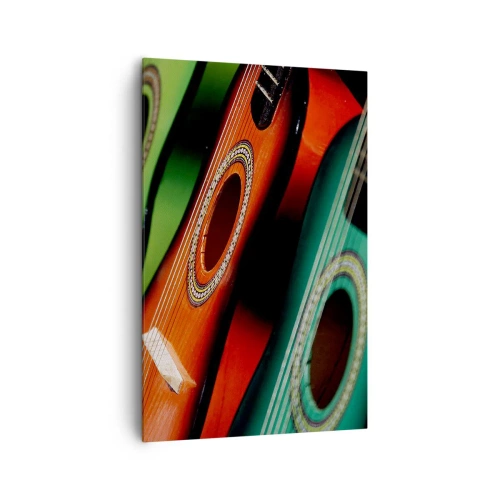 Lærredstryk - Billede på lærred - Guitaren har mange farver - 80x120 cm