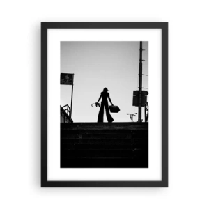 Plakat i sort ramme - Vandring i byen - 30x40 cm