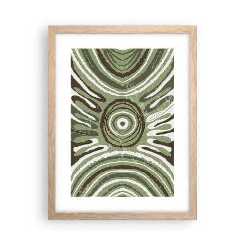 Plakat i ramme af lyst egetræ - Eksplosion af følelser - 30x40 cm