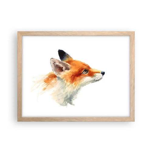 Plakat i ramme af lyst egetræ - Man kan aldrig være for forsigtig - 40x30 cm