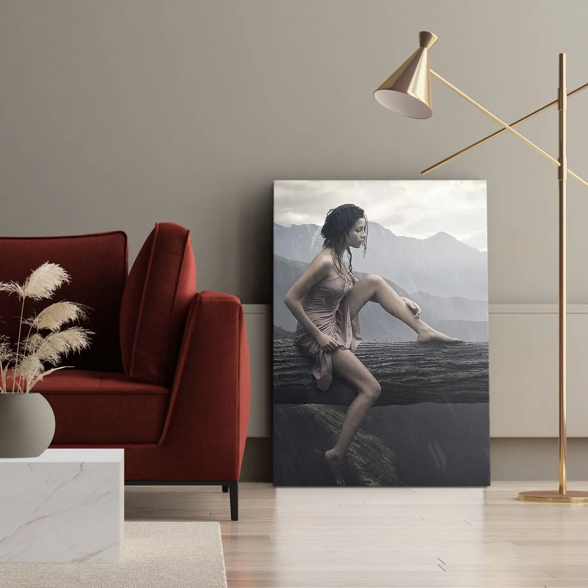 Lærredstryk - Billede på lærred - Skønhedens toppe - 65x120 cm