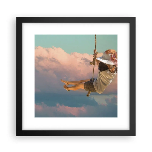 Plakat i sort ramme - Sjov i skyerne - 30x30 cm