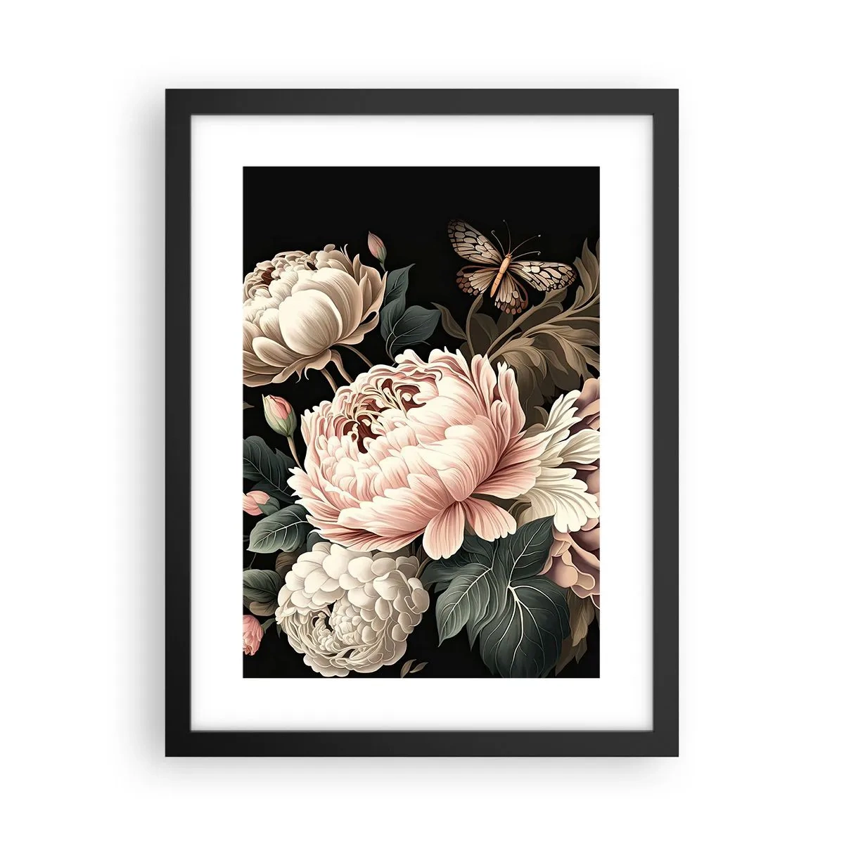 Plakat i sort ramme - I barok stil - 30x40 cm