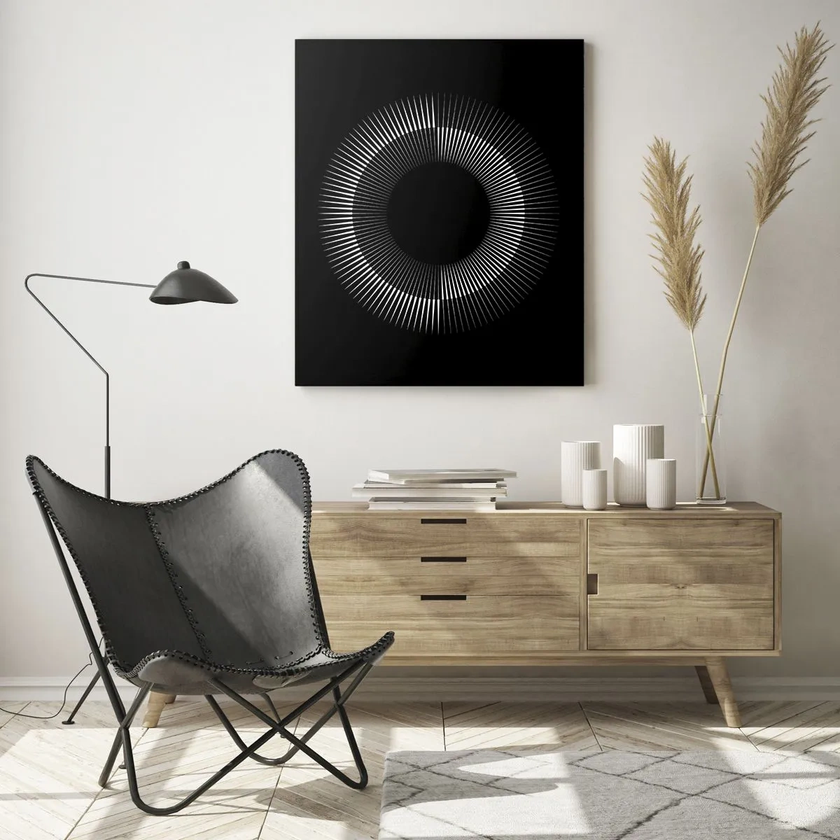 Billede på glas - Sort sol - 50x70 cm