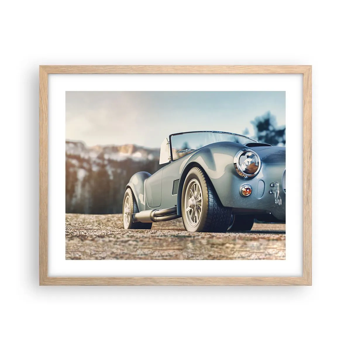 Plakat i ramme af lyst egetræ - Fordi stil betyder noget - 50x40 cm