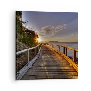 Lærredstryk - Billede på lærred - Gå, bliv ved med at gå mod solen - 70x70 cm