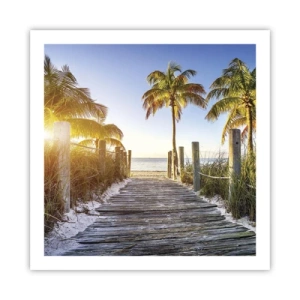 Plakat - Direkte til paradis - 60x60 cm