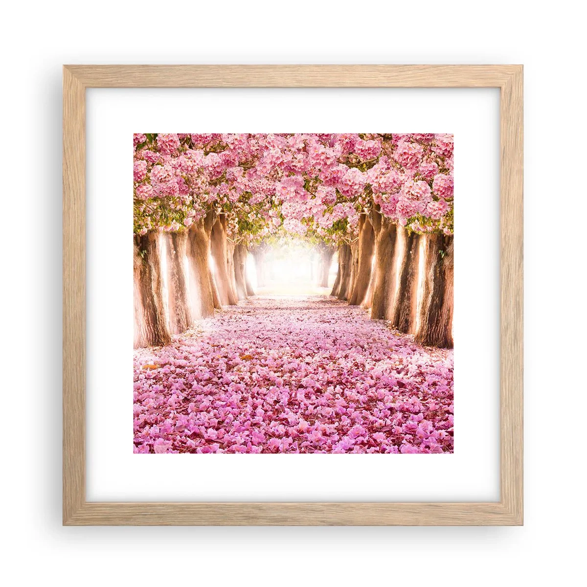 Plakat i ramme af lyst egetræ - Vejen til paradis - 30x30 cm