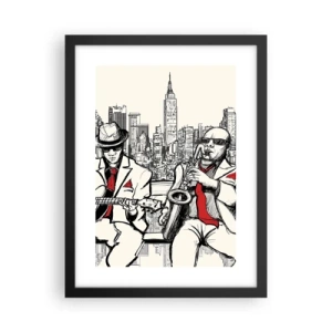 Plakat i sort ramme - New York improvisation - 30x40 cm