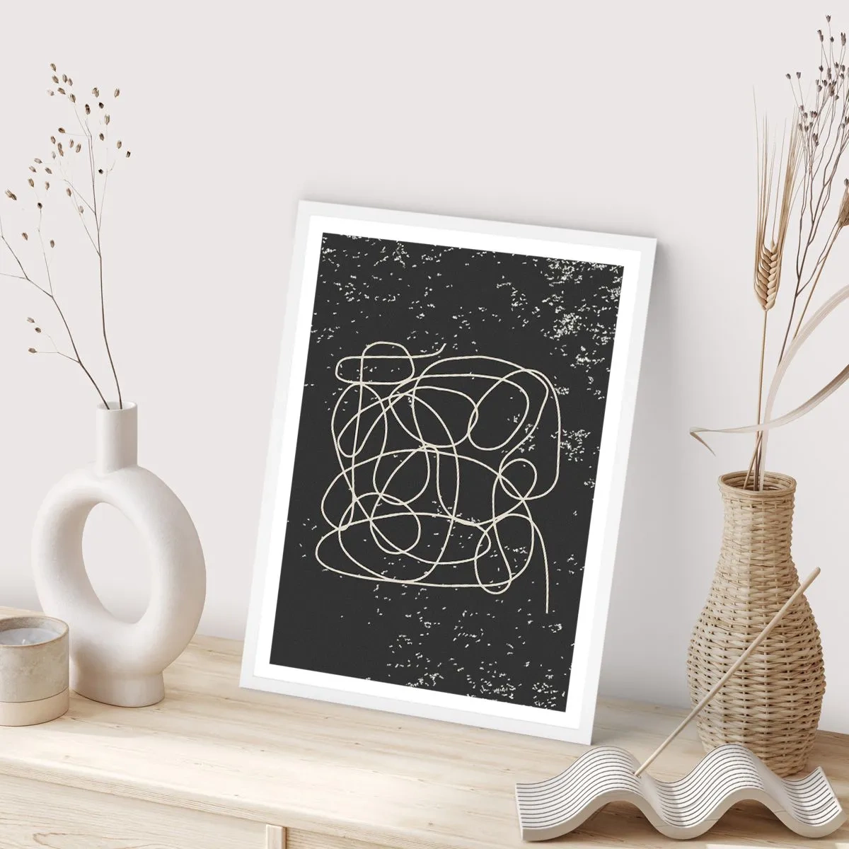 Plakat i hvid ramme - Vandrende tanker - 50x70 cm