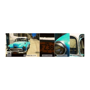 Prøve Fototapet Selvklæbende Deluxe Sticker - Evviva Cuba! - Automotive, Bil, Cuba - 100x30 cm