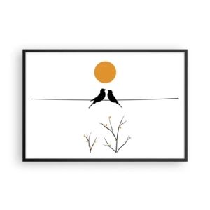 Plakat i sort ramme - Nattergal - 91x61 cm