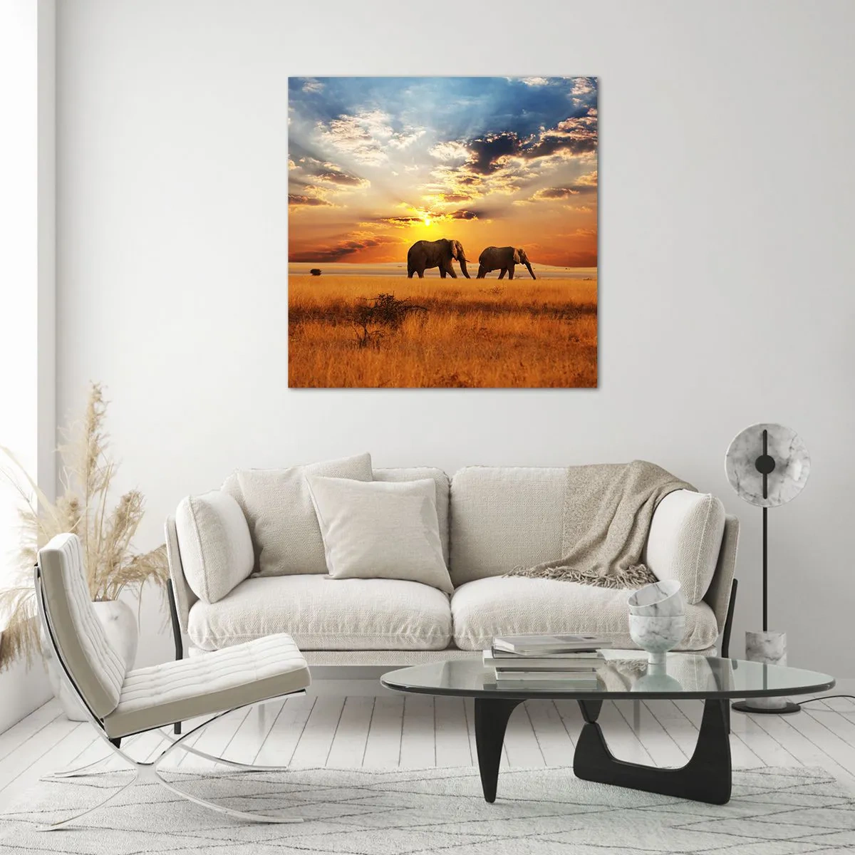 Billede på glas - Familievandring - 40x40 cm