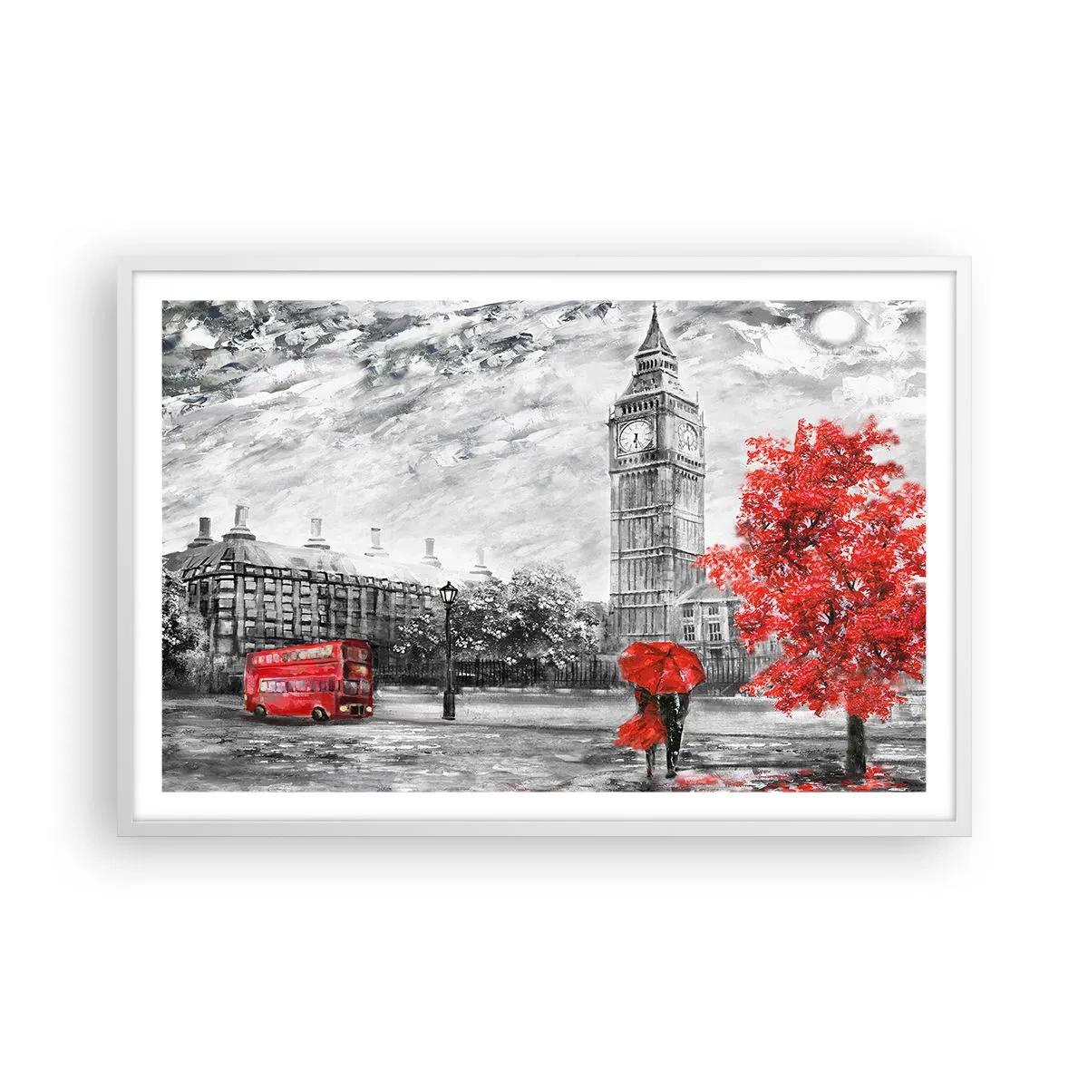 Plakat i hvid ramme - En spændende dag - 91x61 cm