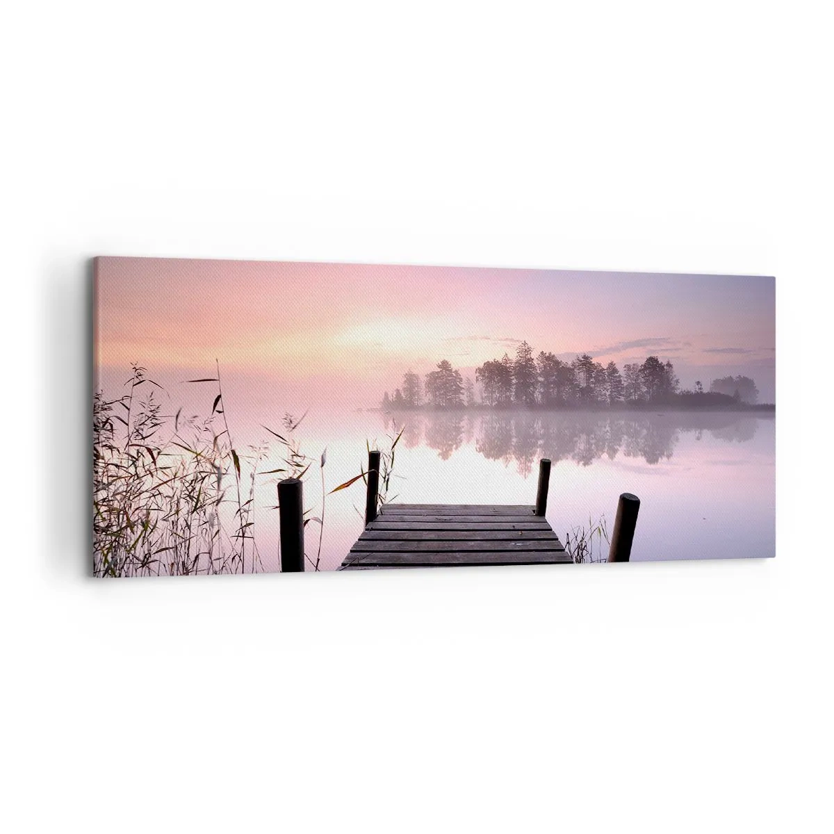 Lærredstryk - Billede på lærred - Ud af den lilla tåge... - 120x50 cm