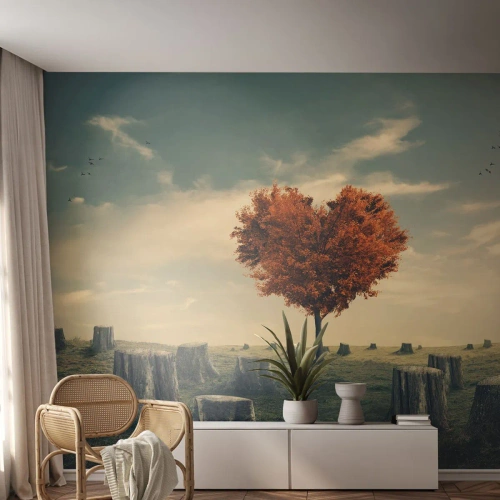 Fototapet på mål Premium Canvas - Der er stadig håb - Abstraktion, Landskab, Træ