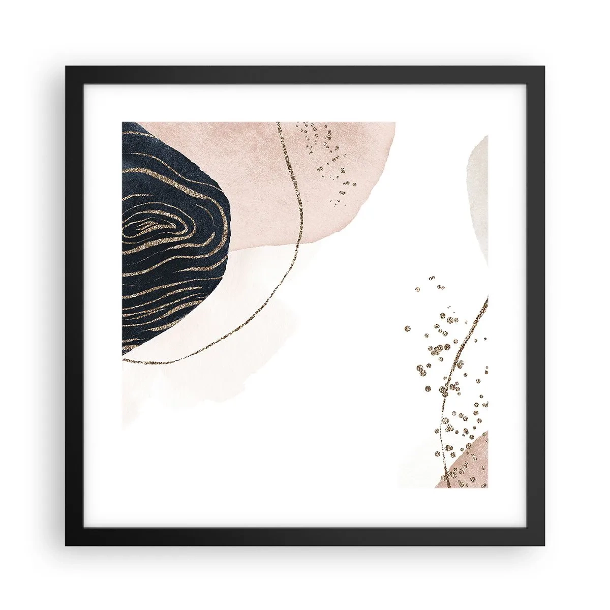 Plakat i sort ramme - Alt flyder - 40x40 cm