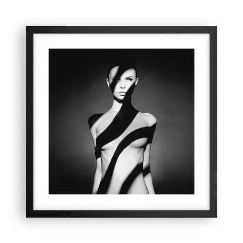 Plakat i sort ramme - I blænding og skygge - 40x40 cm