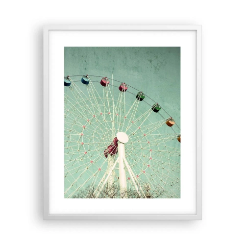 Plakat i hvid ramme - Vi inviterer dig til at lege - 40x50 cm