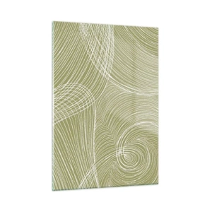 Billede på glas - Indviklet abstraktion i hvidt - 50x70 cm