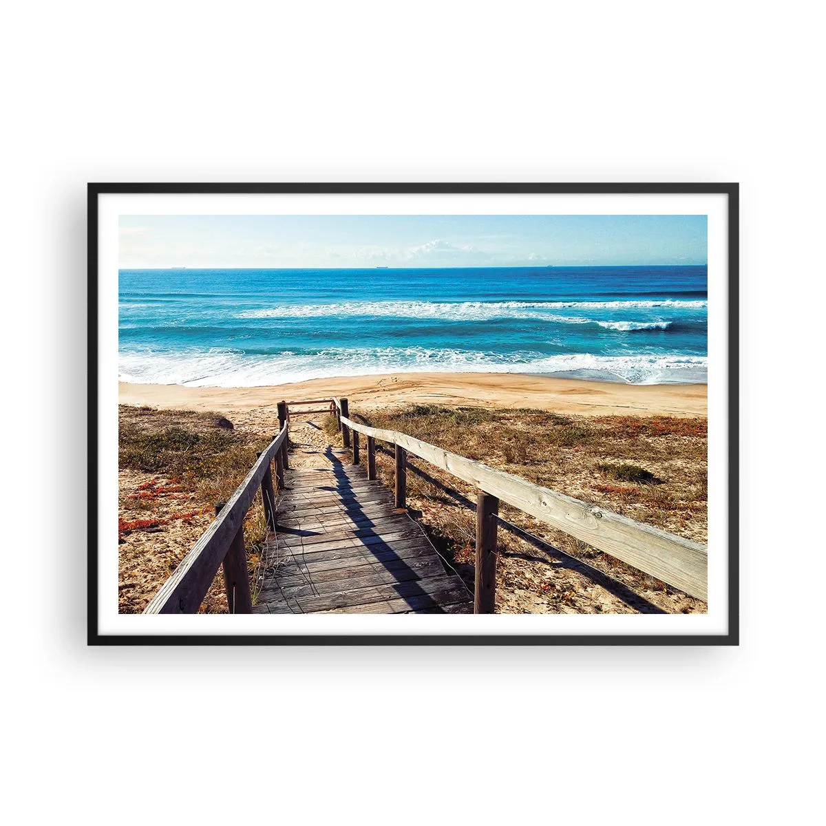 Plakat i sort ramme - Løb! - 100x70 cm